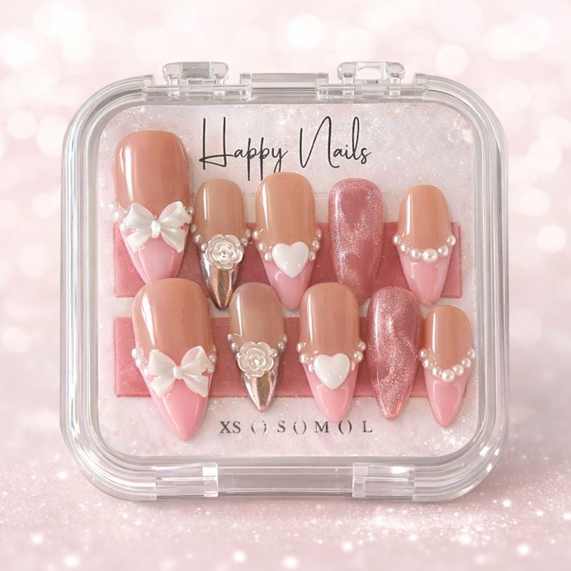 Blush Bow! (Luxury nails)